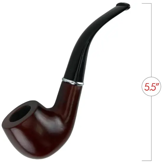 Skeleteen Fake Pipe Costume Accessory - Wood Look Tobacco Prop Pipe for Dress Up and Pretend Play {5}