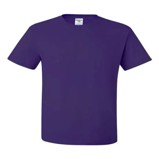 JERZEES&reg; Dri Power Heathered 50/50 Cotton Polyester Crewneck Short Sleeve T-Shirt Deep Purple {1}