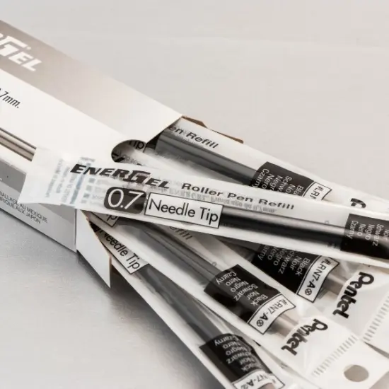 Refill Ink - For EnerGel Gel Pen 0.7mm Needle Tip, Medium, Black Ink (LRN7-A) {3}