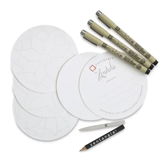 Sakura Zentangle Set - Pack of 11, with Round Zendala Tangles {1}