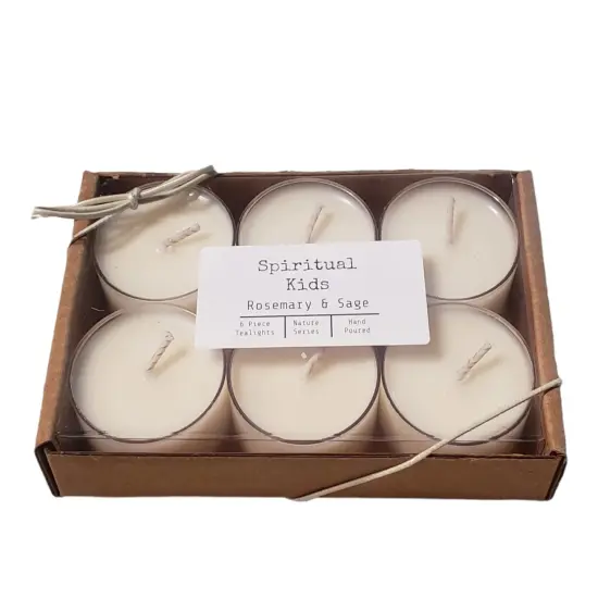 Rosemary & Sage Natural 6 Count Soy Wax Tealights Hand Poured with Fragrant/Essential Oils! {1}