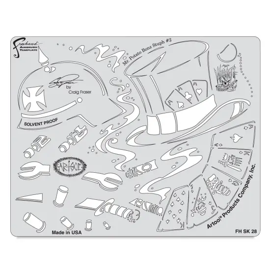 Iwata Artool Freehand Template - Wrath of Skull Master Mr. Potato Bonz #2 {2}