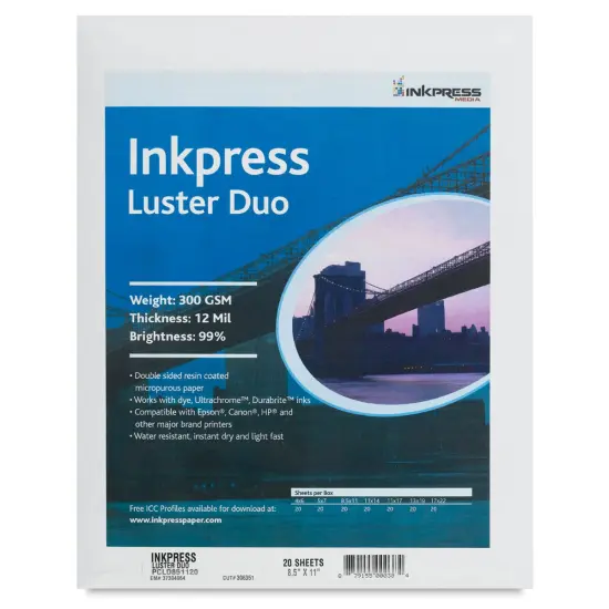 Inkpress - Luster Duo Pack, 8-1/2" x 11", Pkg of 20 {2}