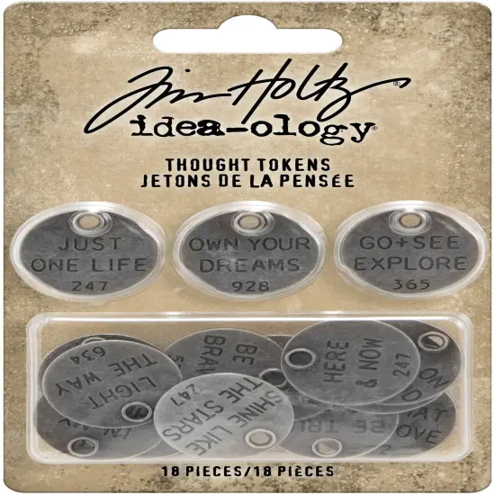 Idea-Ology Metal Adornments 18/Pkg-Thought Tokens {1}