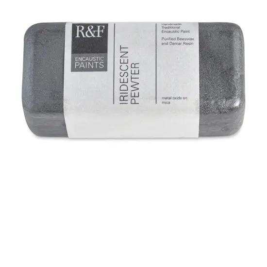 R&F Encaustic Paint Block - Iridescent Pewter, 104 ml block {1}