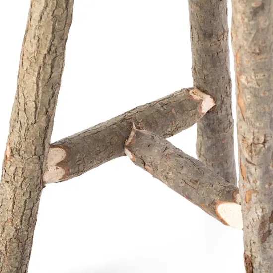 Decorative Antique Log Cabin Natural Wooden Accent Stool Side Table {6}