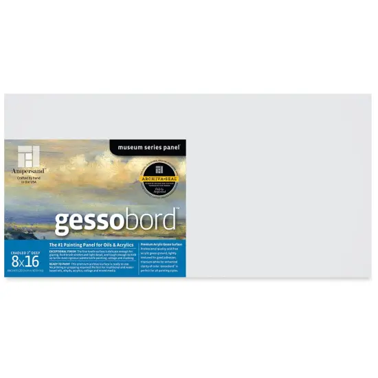 Ampersand Gessobord - 8" x 16", 2" Cradled {1}