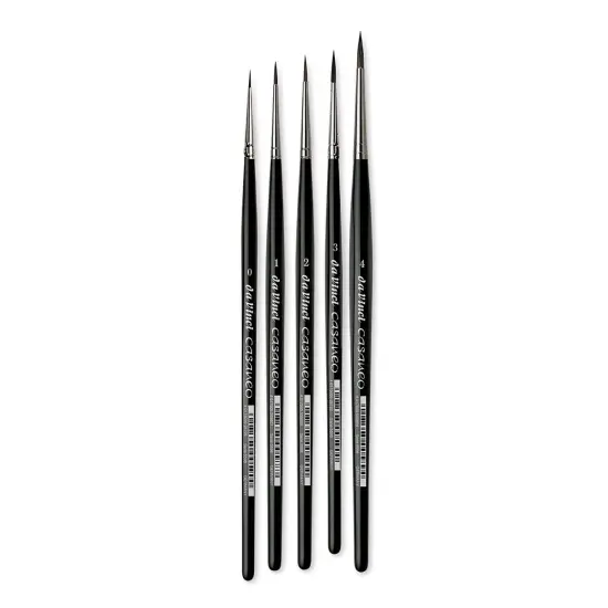Da Vinci Casaneo Synthetic Squirrel Watercolor Brushes - Small Rounds, Set of 5, Short Handle {1}