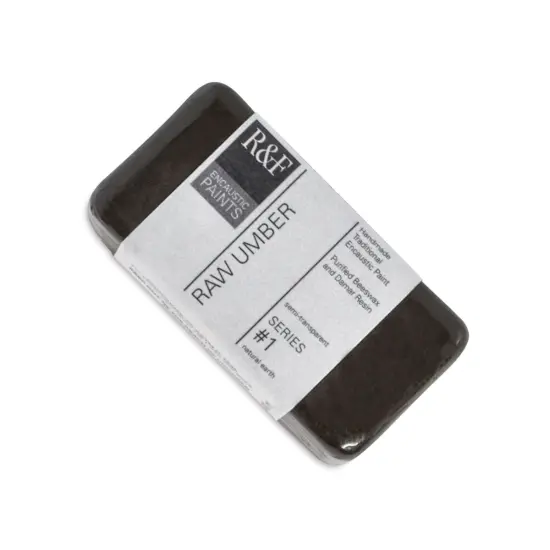 R&F Encaustic Paint Block - Raw Umber, 40 ml block {1}