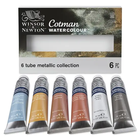 Winsor & Newton Cotman Watercolors - Set of 6, Metallic Colors, 8 ml Tubes {1}