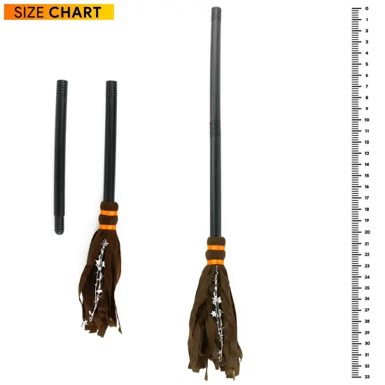 Witch Broomstick Costume Accessories - Realistic Wizard Flying Felt Broom Stick Costumes Accessory for All Children {6}