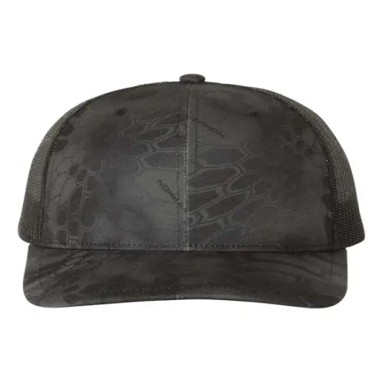 Richardson&reg; Five-Panel Printed Trucker Cap Kryptek Typhon/Black {1}