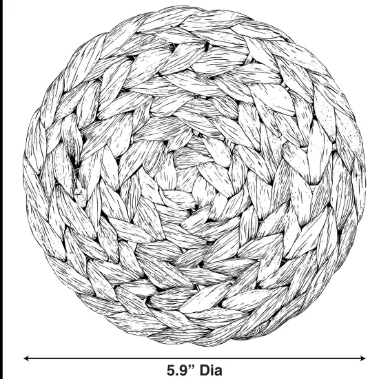 Set of 4 Decorative Round Natural Woven Handmade Water Hyacinth Placemats {6}