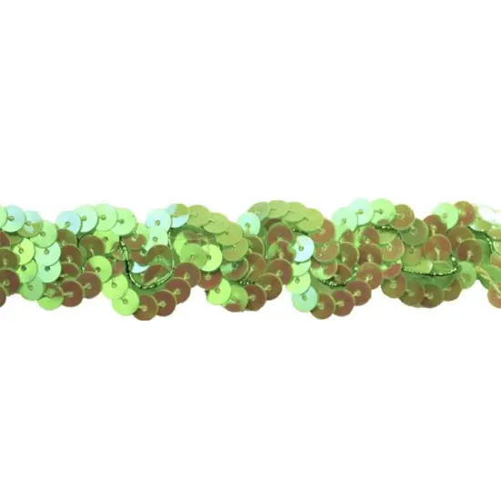 Belagio Sequin Trim, 1" Wide, Serpentine Design, 10-Yard Bolt, Lime {1}