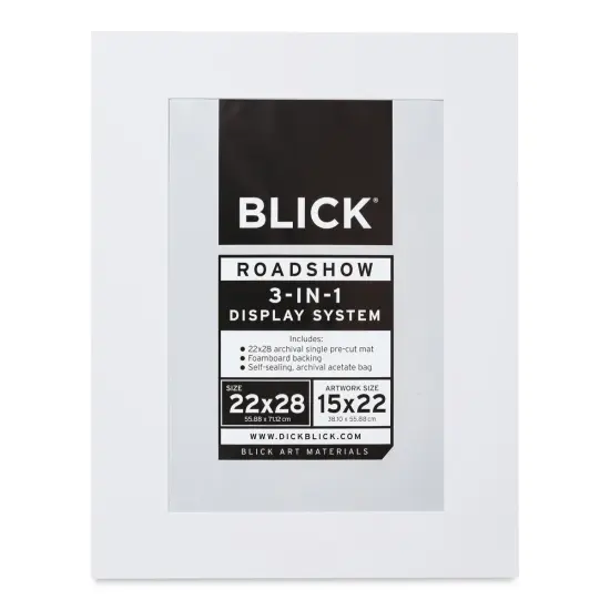 Blick Roadshow 3-in-1 System - White, Single Mat, 22" x 28" (14-3/4" x 21-3/4" Opening) {1}