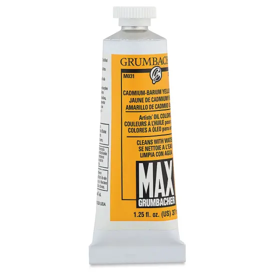 Grumbacher Max Artists' Water Miscible Oil Color -Cadmium-Barium Yellow Deep, 37 ml tube {1}