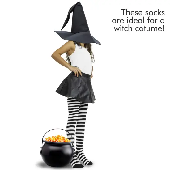 Black and White Socks - Over The Knee Striped Thigh High Costume Accessories Stockings for Men, Women and Kids {3}