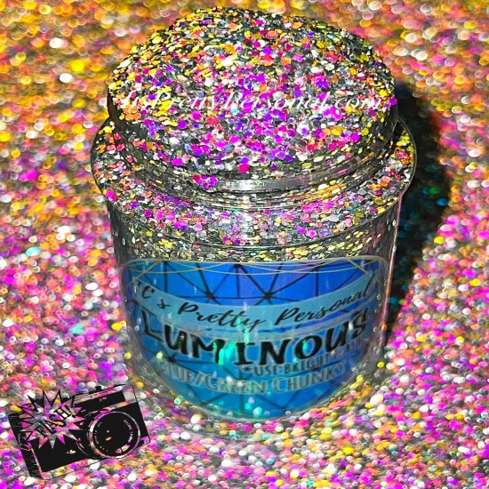 Blue/Green Chunky (Medium Cut)- Luminous Reflective Glitter Collection {1}