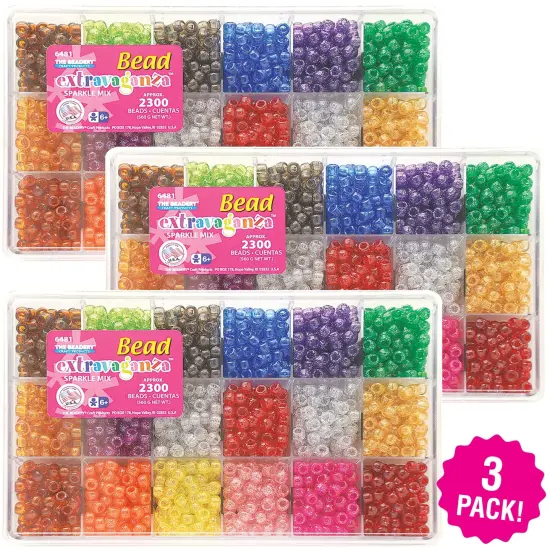 Multipack of 3 - Bead Extravaganza Bead Box Kit 19.75oz-All Sparkle {1}