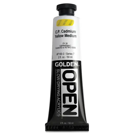 Golden Open Acrylics - Cadmium Yellow Medium, 2 oz Tube {1}