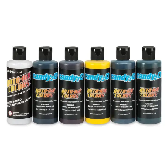 Createx Candy2O Auto Air Color - Cool Colors, Set of 6, 4 oz {1}