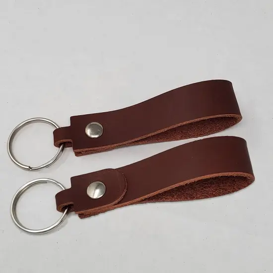 Blank Leather Keychains &ndash; DIY Engraving Kit, Pack of 10 (&frac34;" x 4.5") Mahogany {2}