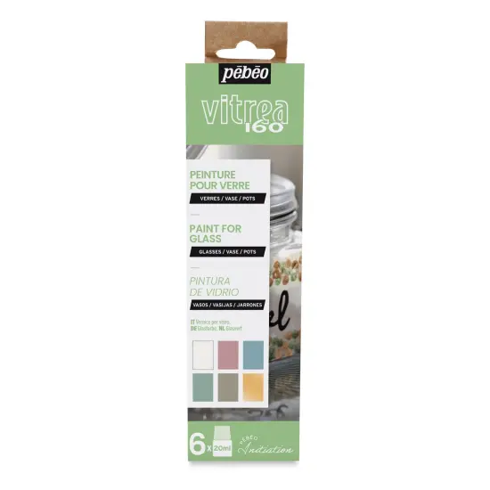 Pebeo Vitrea Paint - Initiation Set, Set of 6, Pastels, 20 ml, Bottles {1}
