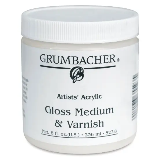Grumbacher Artists' Acrylic Gloss Medium and Varnish - 8 oz jar {2}