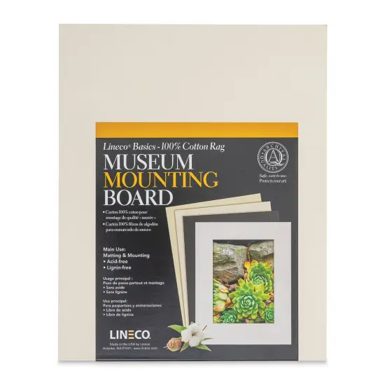 Lineco Cotton Rag Museum Mounting Boards - Pkg of 25, Aged White, 8" x 10" {1}