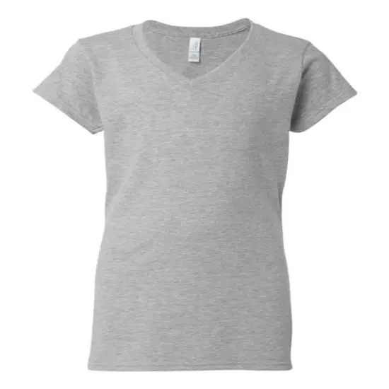 Gildan&reg; Softstyle Short Sleeve Women&rsquo;s V-Neck T-Shirt Sport Grey {1}