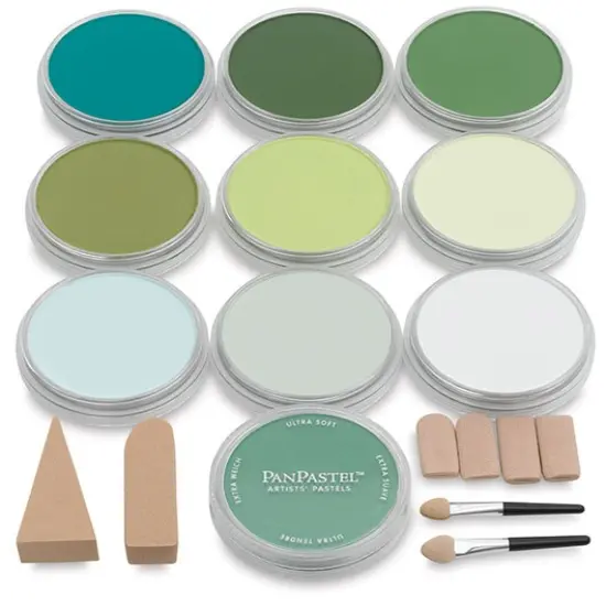 PanPastel Artists&rsquo; Painting Pastels Set - Greens, Set of 10 {2}