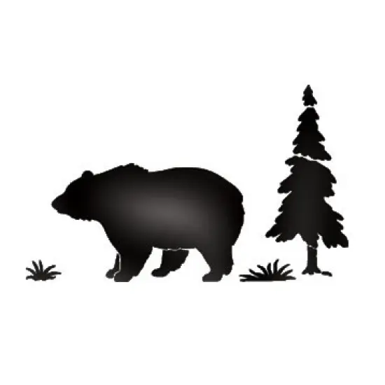 Bear Silhouette Wall Stencil | 2752 by Designer Stencils | Animal & Nature Stencils | Reusable Art Craft Stencils for Painting on Walls, Canvas, Wood | Reusable Plastic Paint Stencil for Home Makeover | Easy to Use & Clean Art Stencil {1}
