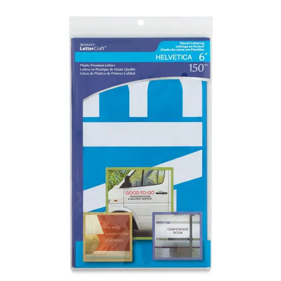Westcott BetterLetter Plastic Letter Stencils - 6", Capital Only, Helvetica {2}