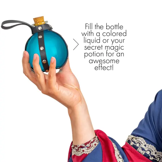 Dark Magic Potion Bottle - Black Wizard Potions Glass Holder with Cork Stopper and Faux Leather Harness with Holster Loop {2}