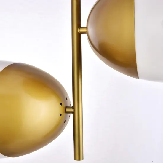 Eclipse 2 Lights Brass Pendant With Frosted White Glass {6}