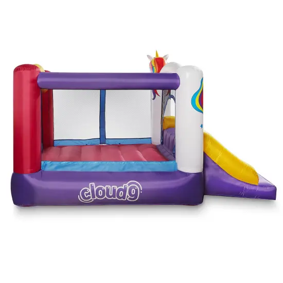 Cloud 9 Inflatable Bounce House and Blower, Unicorn Theme Bouncer for Kids with Slide, Includes Stakes and Repair Patches {4}