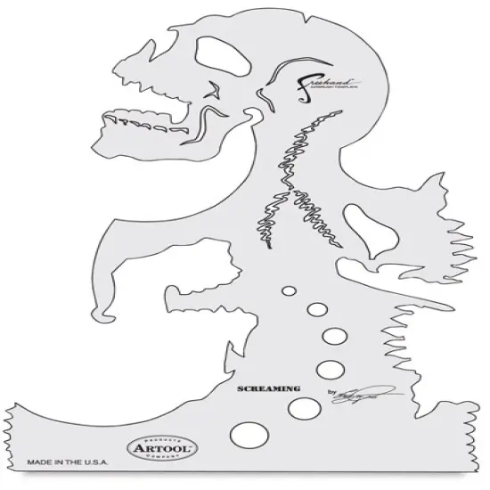 Iwata Artool Freehand Template - Skull Master The Screaming {1}