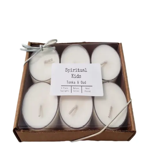 Tonka & Oud 6 Count Soy Tealights Hand Poured with All Natural Soy Wax and Fragrant/ Essential Oils! {1}