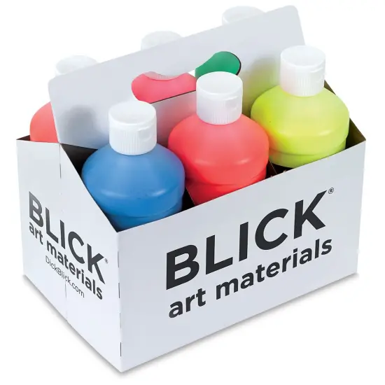 Blick Premium Grade Tempera - Set of 6, Fluorescent Colors, Pints {1}