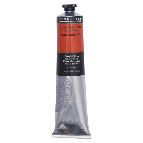 Sennelier Artists' Extra Fine Oil Paint - Chinese Orange, 200 ml tube {2}