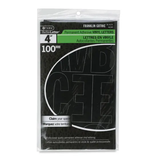 Westcott BetterLetter Self-Adhesive Vinyl Letters &ndash; 4&rdquo; Permanent Letters, Franklin Gothic, Black {1}
