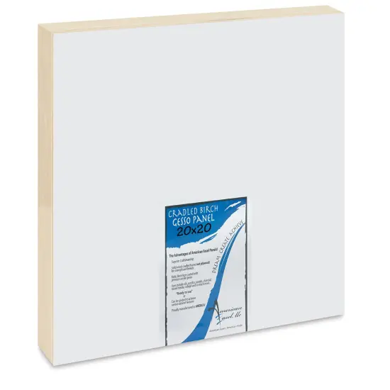 American Easel Gessoed Wood Painting Panel - 20" x 20", 1-5/8" Deep Cradle {1}