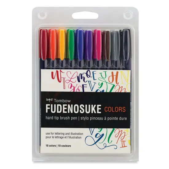 Tombow Fudenosuke Brush Pens - Set of 10, Assorted Colors {1}