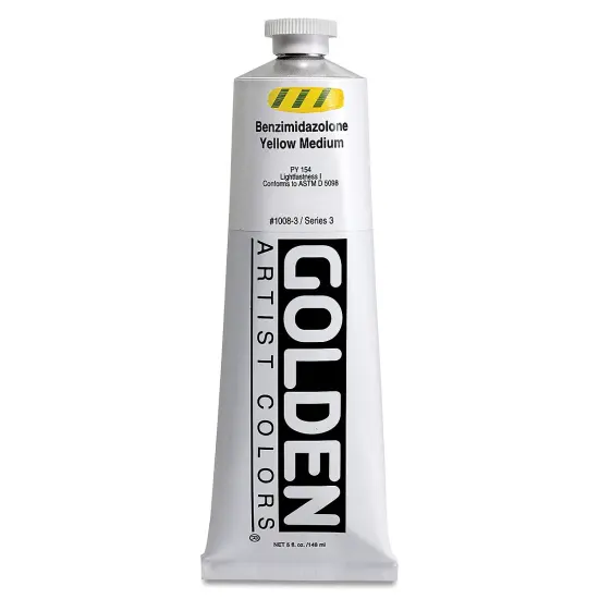 Golden Heavy Body Artist Acrylics - Benzimidazolone Yellow Medium, 5 oz {2}