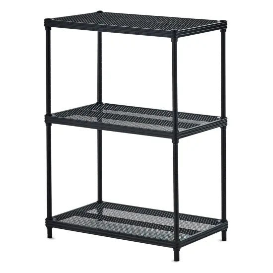 Design Ideas MeshWorks Shelving Units - Black, 3-Tier {1}