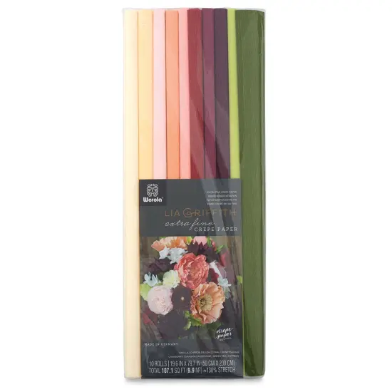 Lia Griffith Crepe Paper - Extra Fine, Floral Colors, Set of 10 Rolls {1}