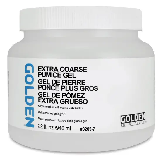 Golden Pumice Gel Medium - Extra Coarse, 32 oz jar {1}