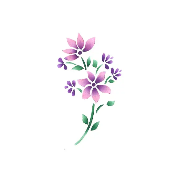Small Flower Craft Stencil | 285 by Designer Stencils | Reusable Art Craft Stencils for Painting | {1}