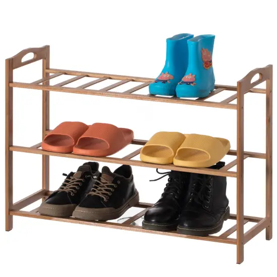 Bamboo Storage Shoe Rack, Free Standing Shoe Organizer Storage Rack {8}