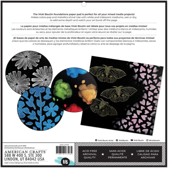Black Foundations Mixed Media Paper Pad - Vicki Boutin {2}